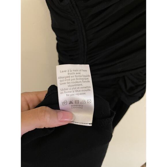 Anthropologie Black One-Shoulder Mini Dress - Picture 11 of 12